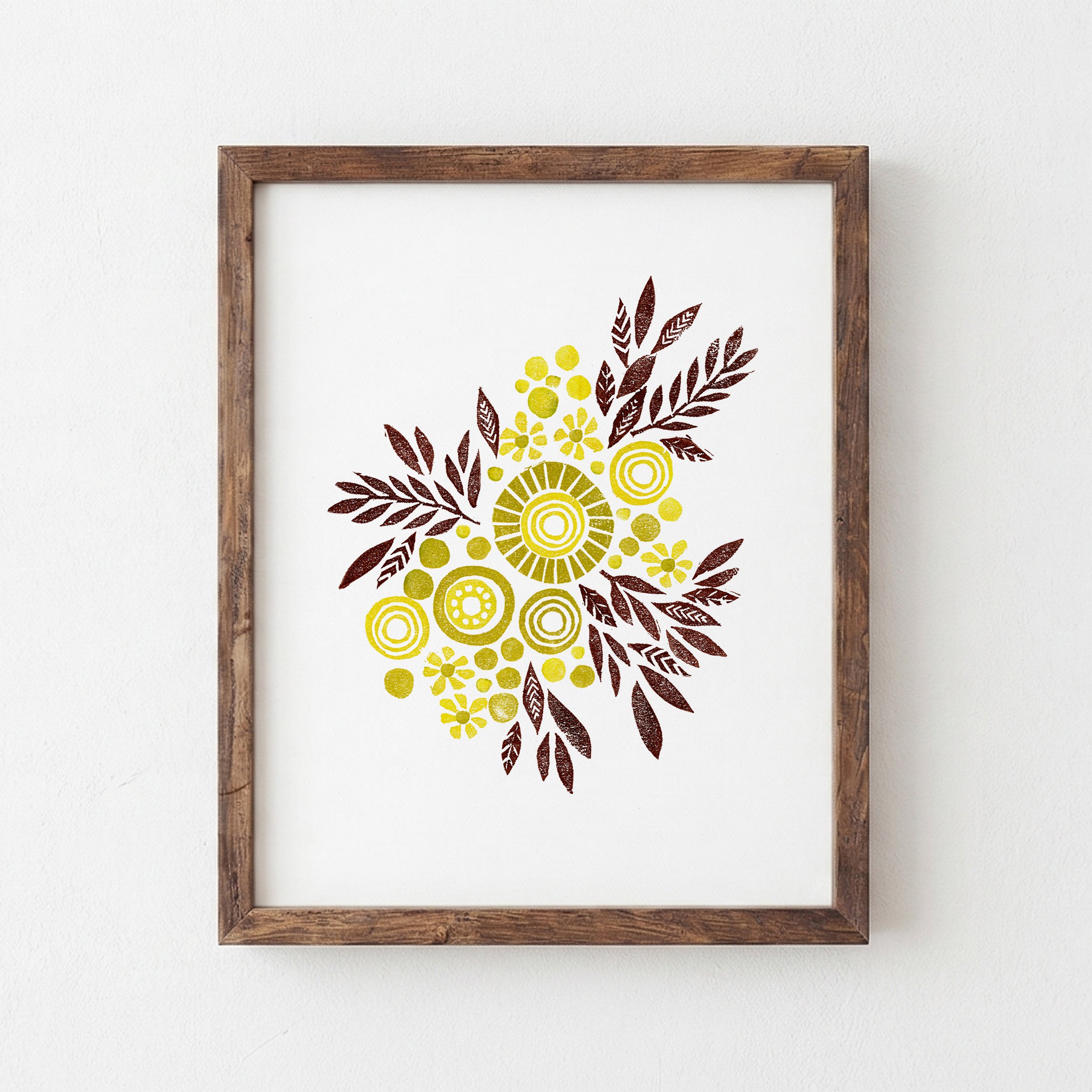 Golden Floral - Art Print
