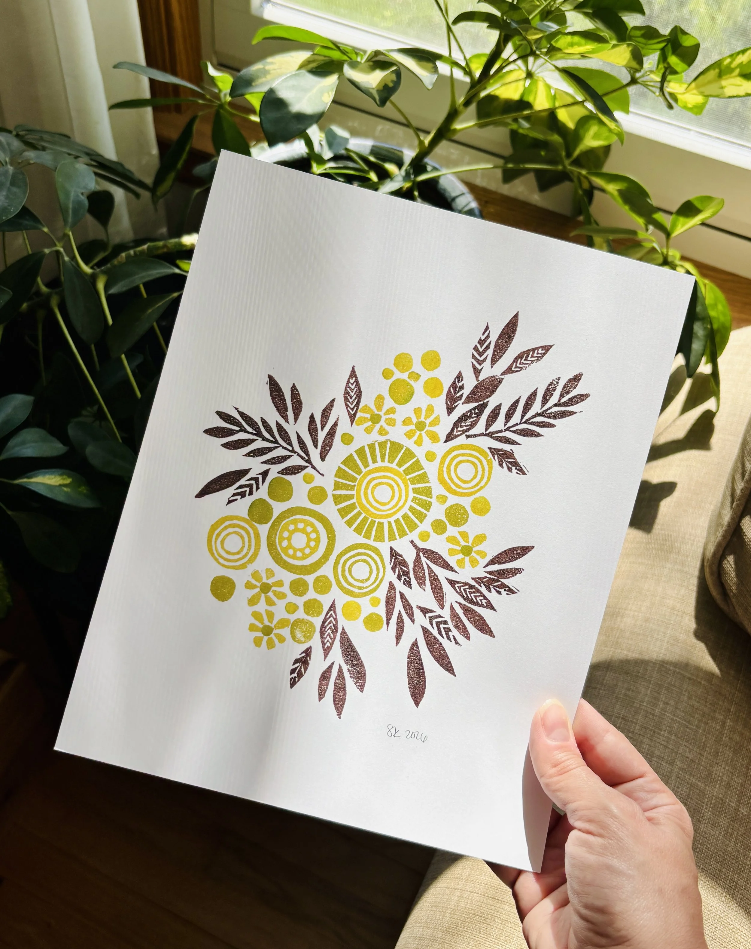 Golden Floral - Art Print