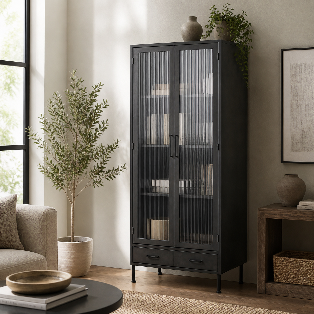 Nore Tall Display Cabinet