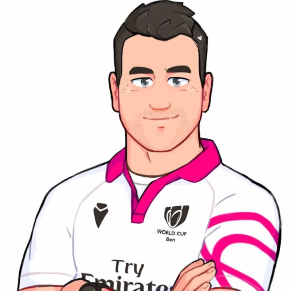 Ben O'Keeffe Rugby Union Referee Cartoon