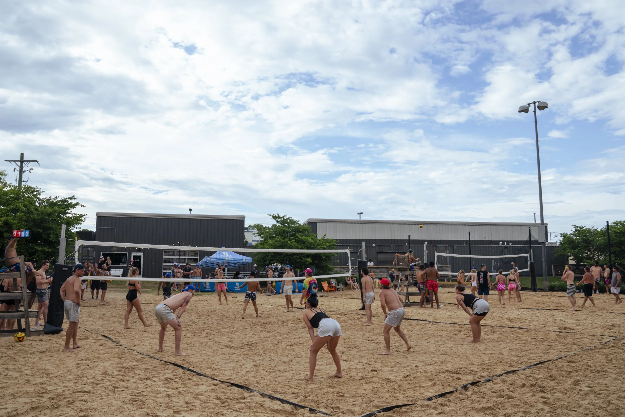 Two volleyball courts - 4 and 6 player leagues, blind draw (anyone), court rentals. Get your sweat on!
