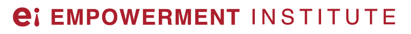 Logo of the Empowerment Institute with red text on a white background