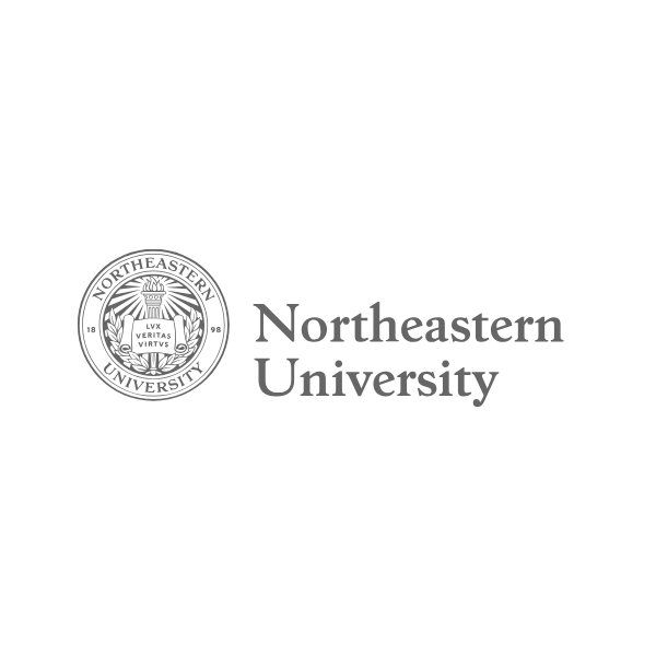 Northeastern University logo in black and white with the university name.