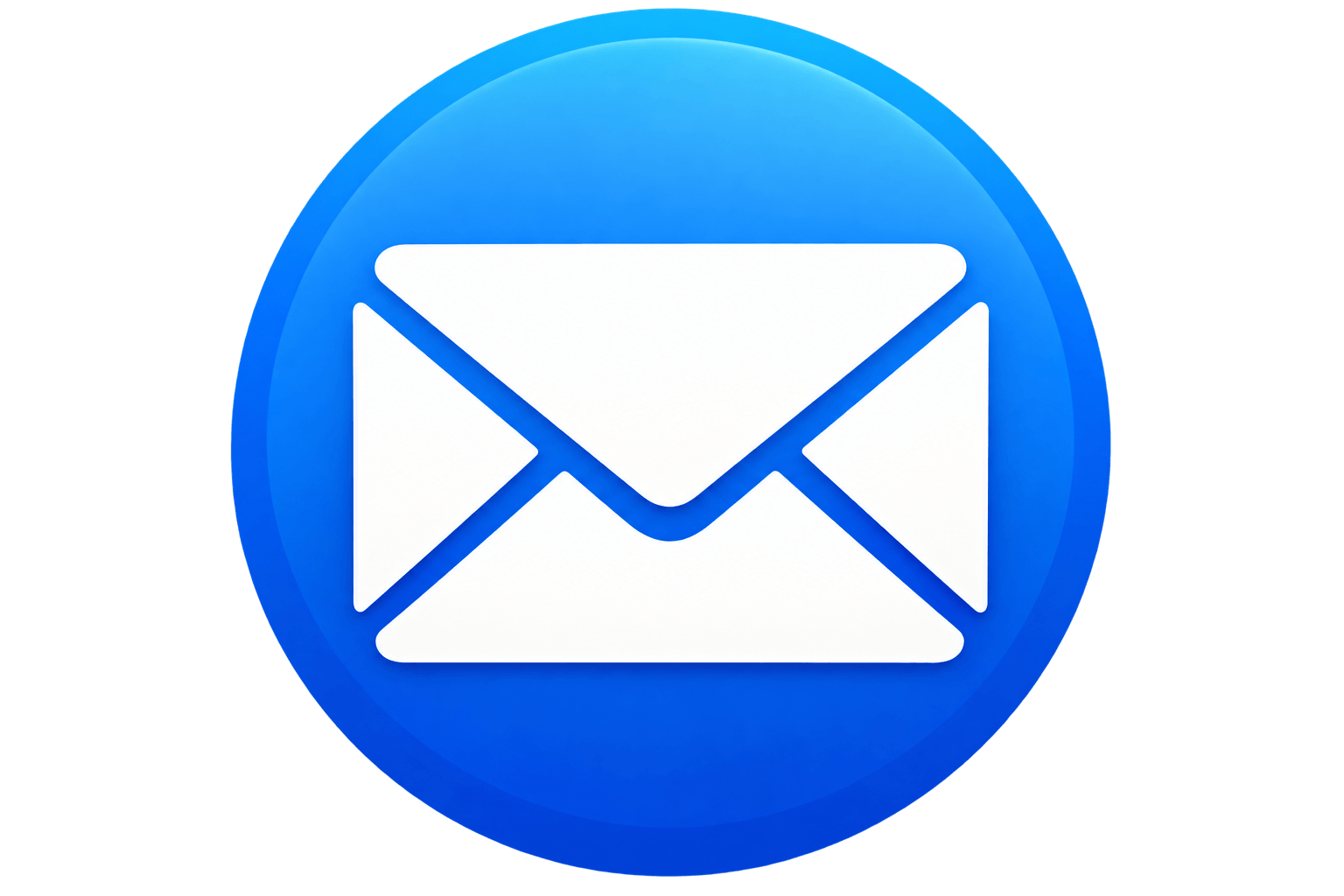 Blue circular icon with a white envelope symbol representing email or messaging.