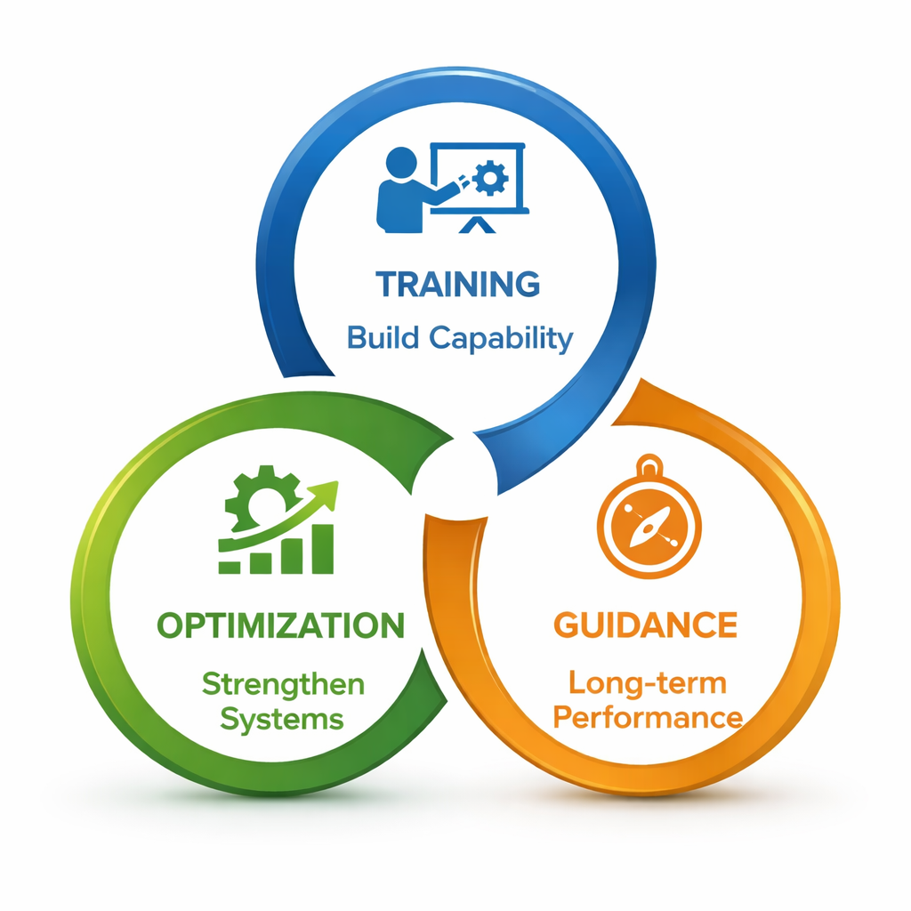 Celtic Innovations Services Training, Optimization, and Guidance. The Training  "Build Capability".  "Strengthen Systems."