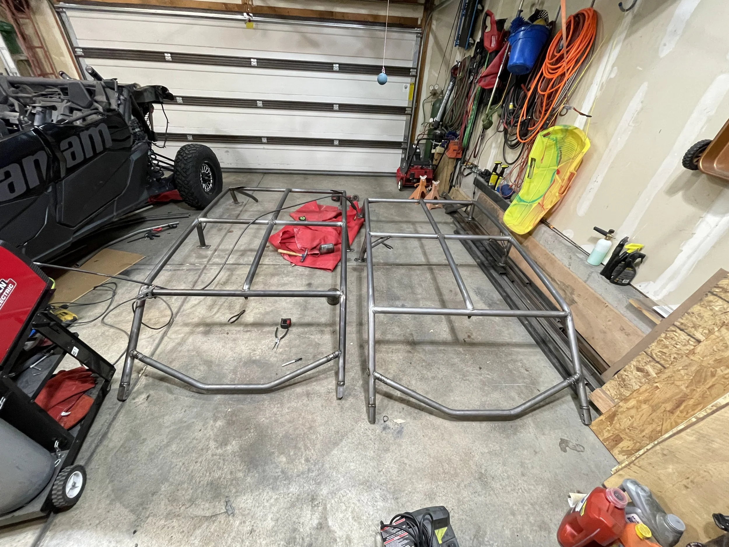 2 Custom roll cages built out of steel for use in a side by side