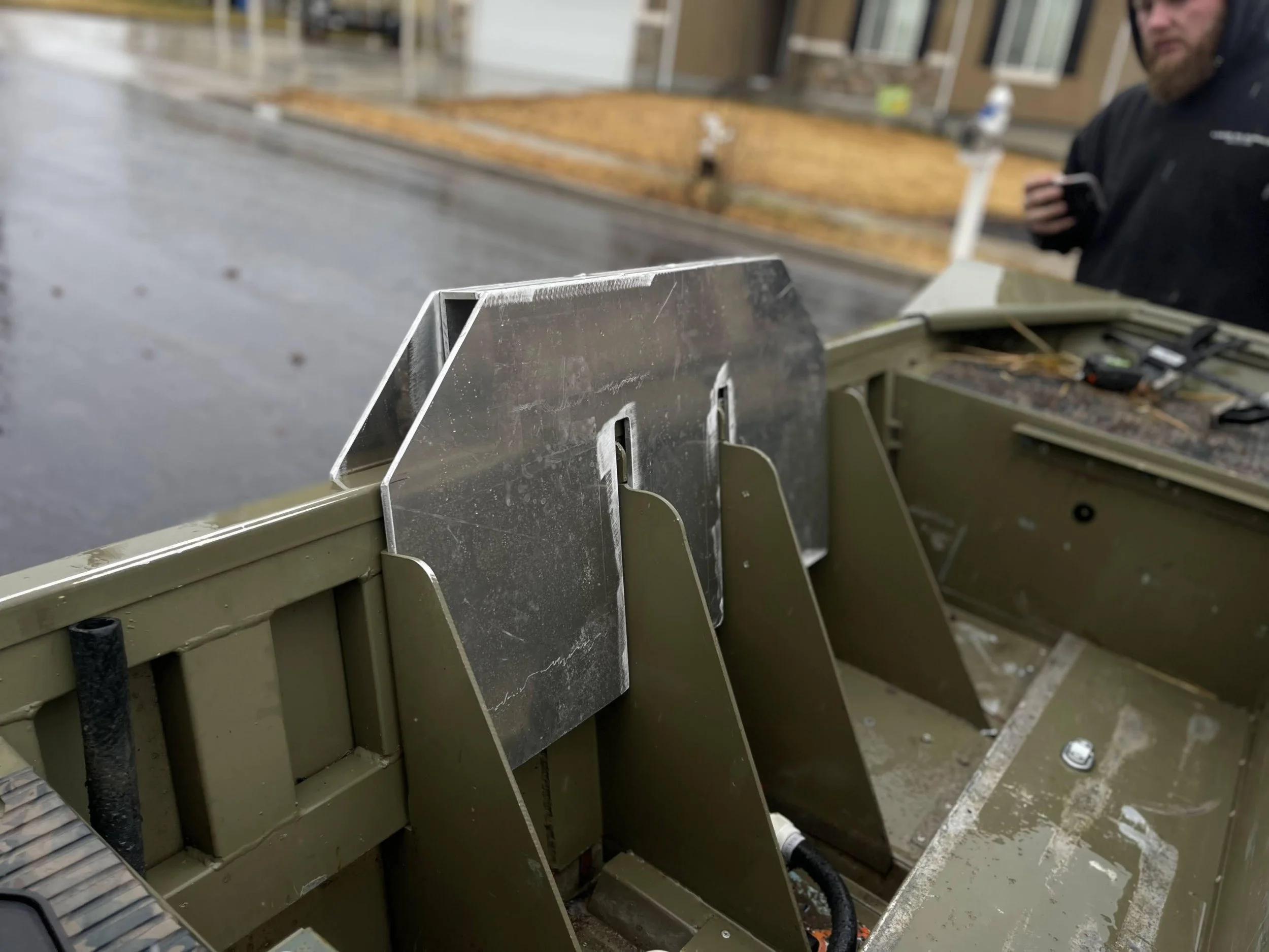 Transom boat motor extension for a green boat