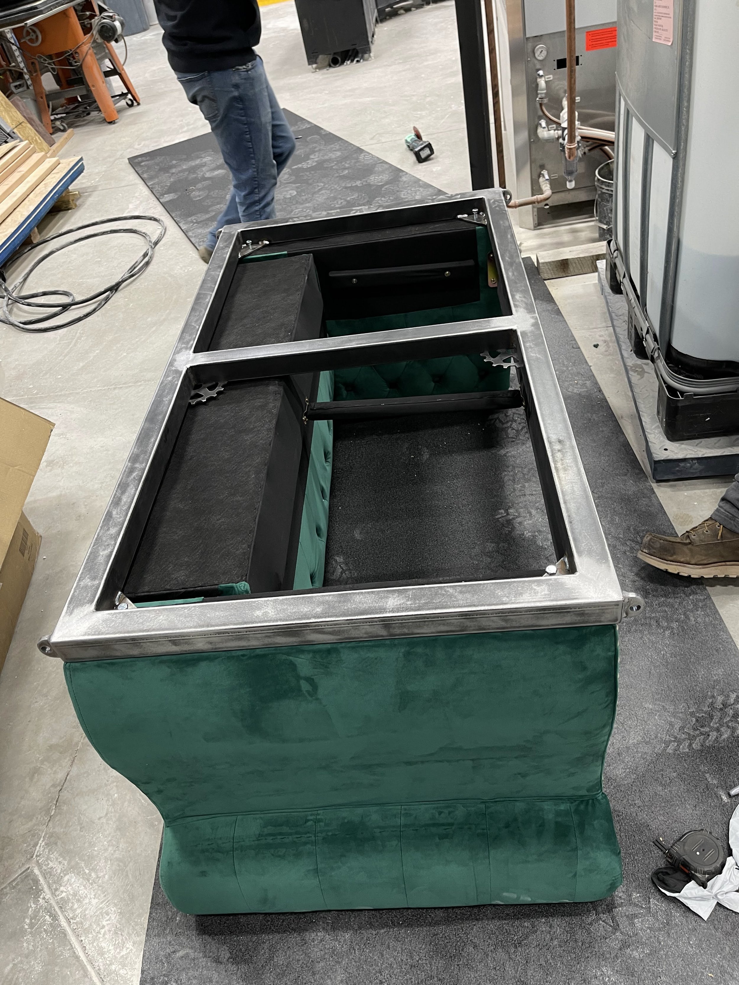 Frame for custom hanging couch swing