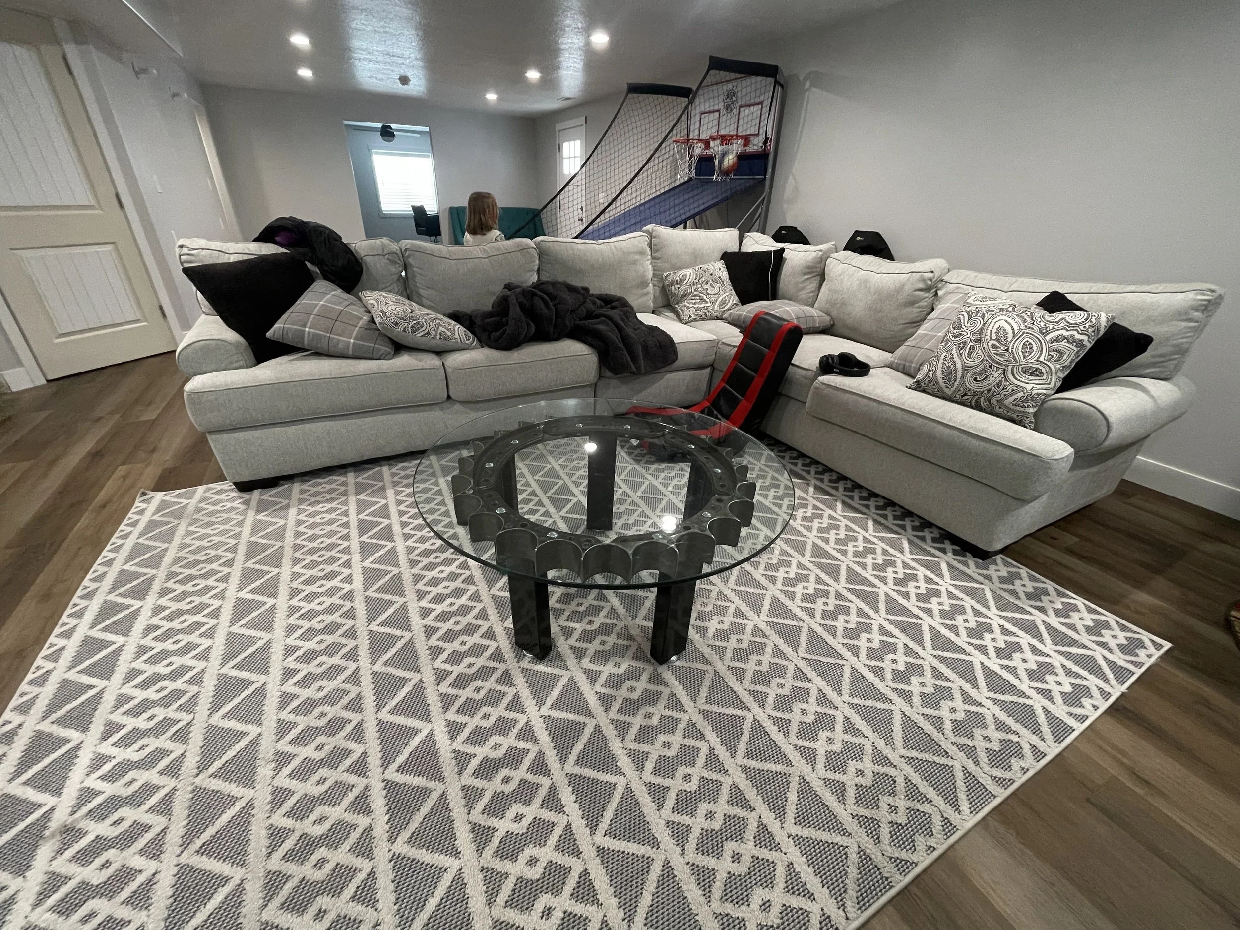 Gear Shaped table with a glass top