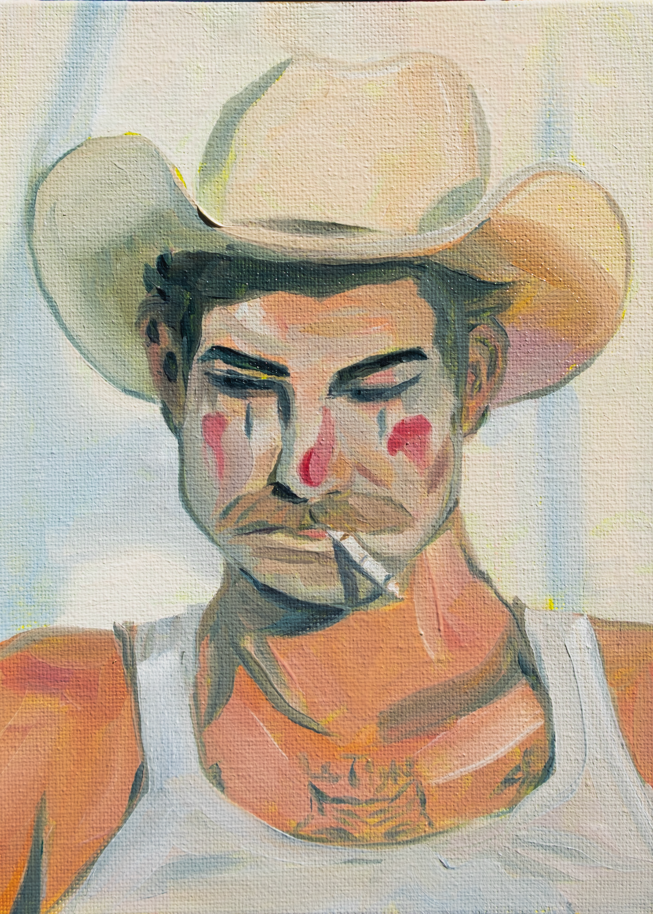 Haiku: The rodeo clown \  This ain't his first rodeo \ Nicotine fingers