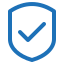 Blue checkmark inside a shield