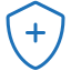 A shield icon with a plus sign in the center.