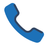 Icon of a blue phone receiver