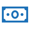 Simple blue outline of a dollar bill