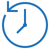 A blue clock showing the time as 10:10.