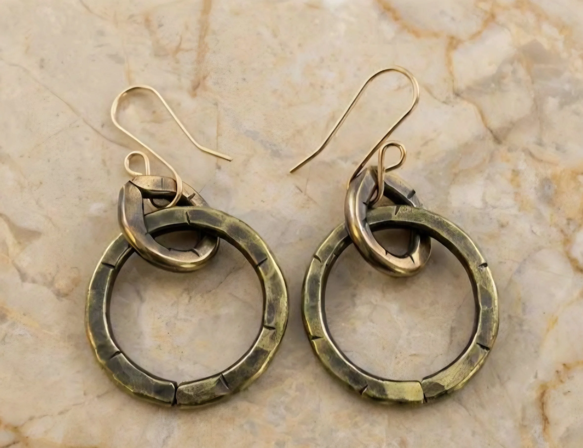 Classic Circles Brass Earrings