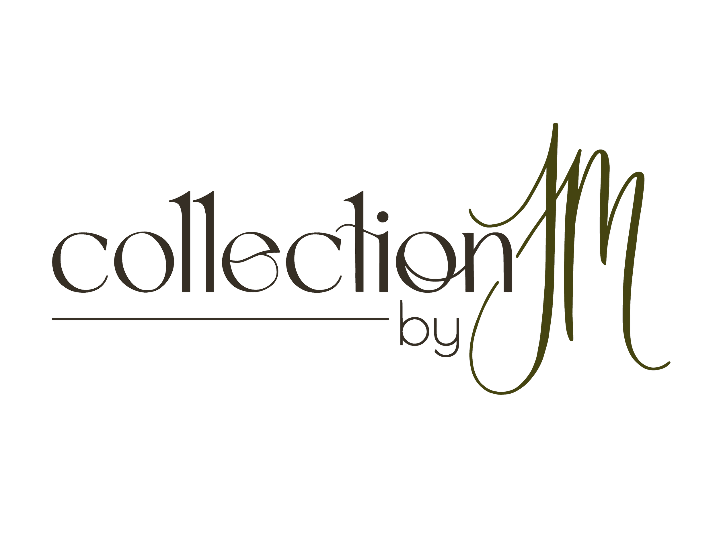 Logo for collection by JM with stylized and cursive font
