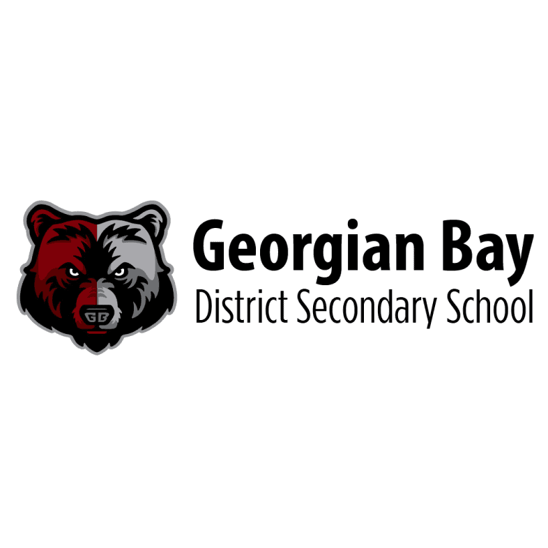 Logo for Georgian Bay District Secondary School featuring a bear's face and the school name