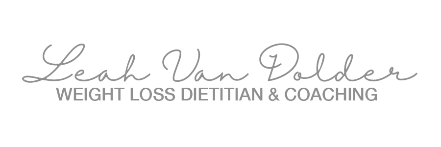Logo for Leah Van Dolder, specializing in weight loss dietitian and coaching services.