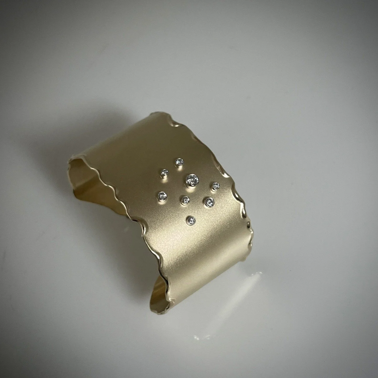 Cuff in 14k yellow gold with .46ctw in diamonds---we are open today till 5pm
#handmade