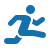 Icon of a person running, representing exercise or fitness.