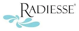 Radiesse logo with blue splash graphic