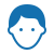 Blue circular icon with a white medical cross and a smiling face