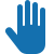 A blue hand icon with the index finger pointing upward.