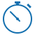 A stopwatch icon in blue outline.