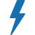 A blue lightning bolt icon on a plain white background.