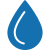 Blue water droplet icon.