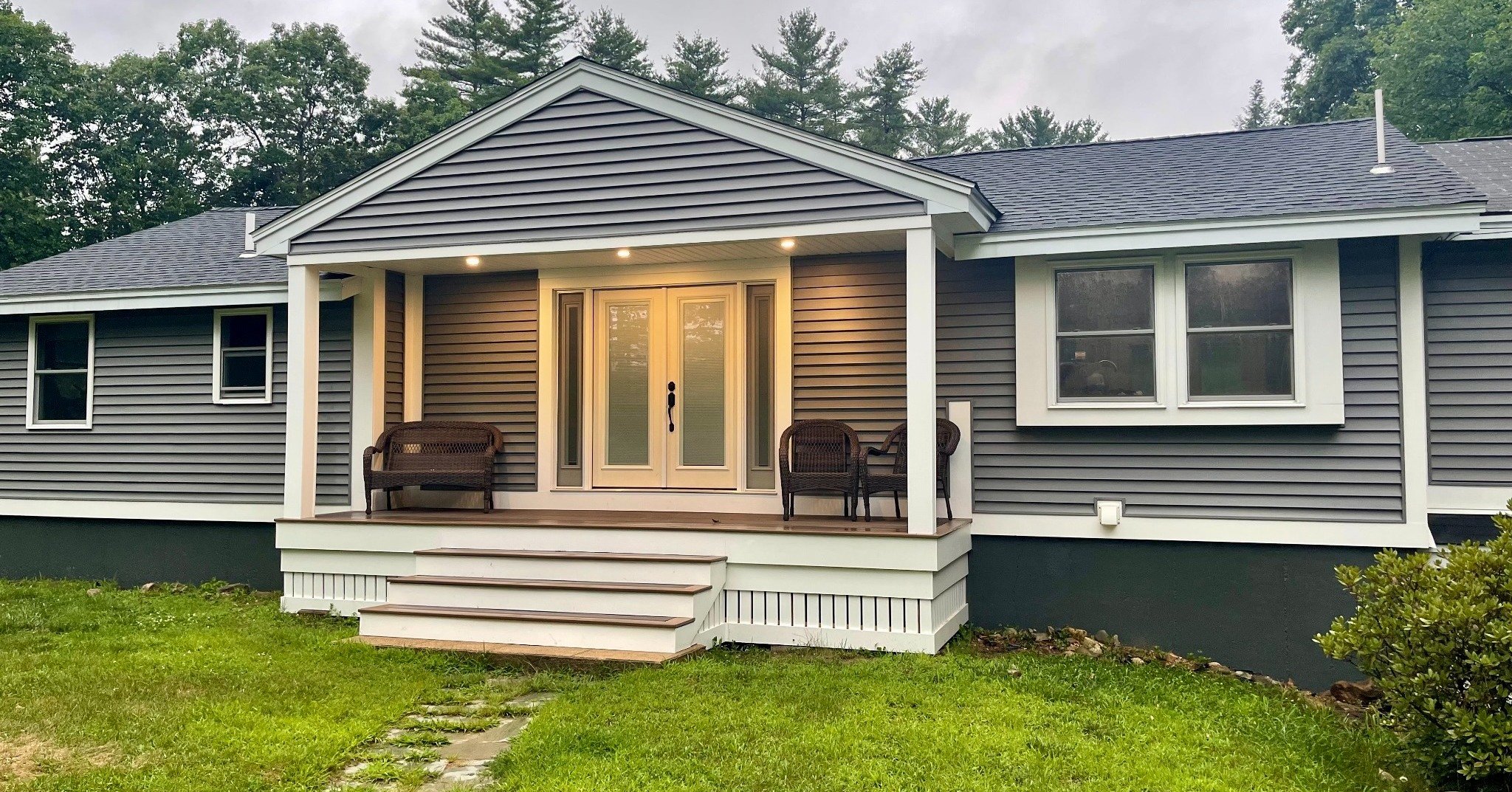 Hard to believe this is the same house.

From dark rooms, blue carpet, and low ceilings to vaulted beams, custom finishes, and a full interior + exterior transformation.

Project highlights:
&bull; Raised living room floor
&bull; Custom kitchen
&bull