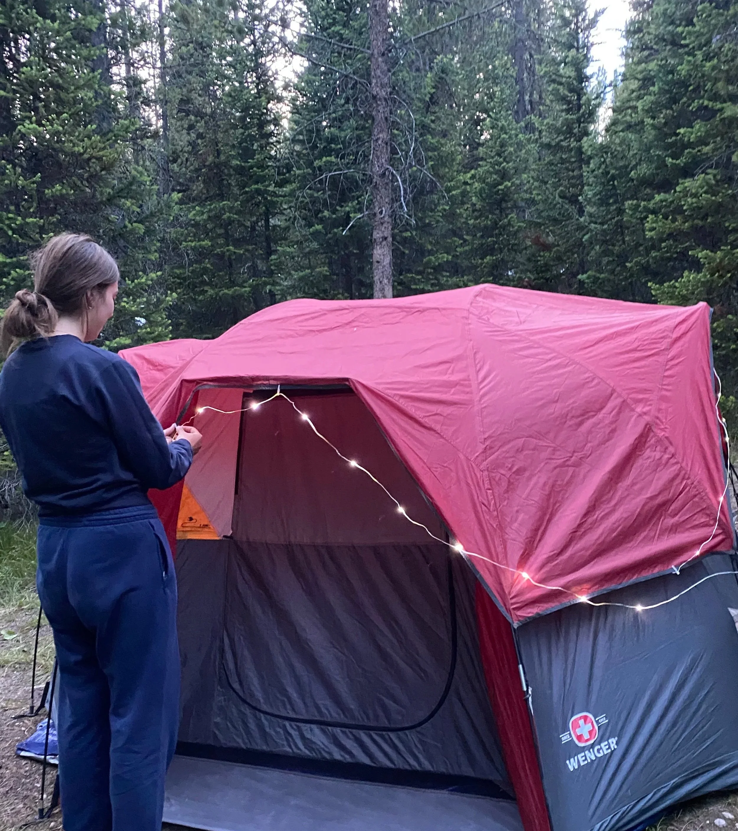 She prides herself on how quickly she can set up a tent 