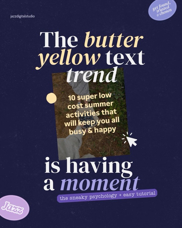 That butter yellow text you&rsquo;re seeing on everyone&rsquo;s posts, it&rsquo;s having a moment because your brain lovesss the chill vibes it gives 😌

Pale colours are fresh &amp; airy and give your message breathing space against a single photo b