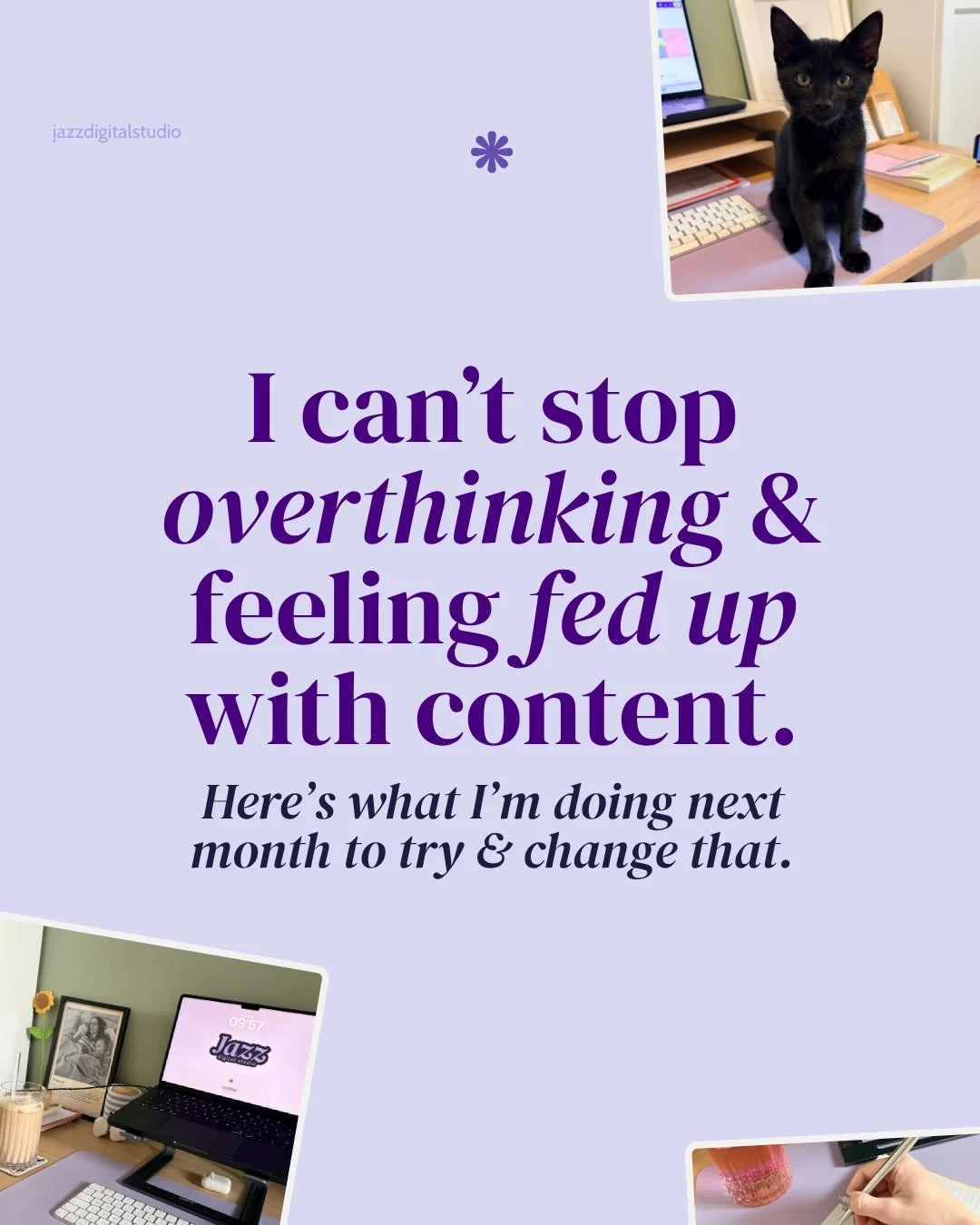My content has been really making my head spin lately 🫣 which I feel I shouldn&rsquo;t be admitting as a social media manager and content coach??

But the pressure of it has built up recently. I&rsquo;ve been overcomplicating it and trying to simpli