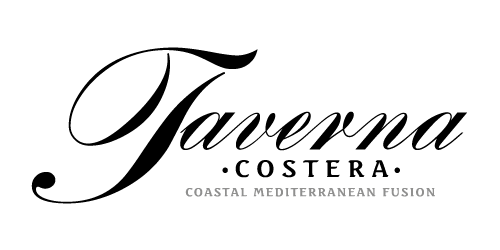 The image shows the logo for the band Coastal Mediterranean Fusion with the band name written in large white text on a black background.