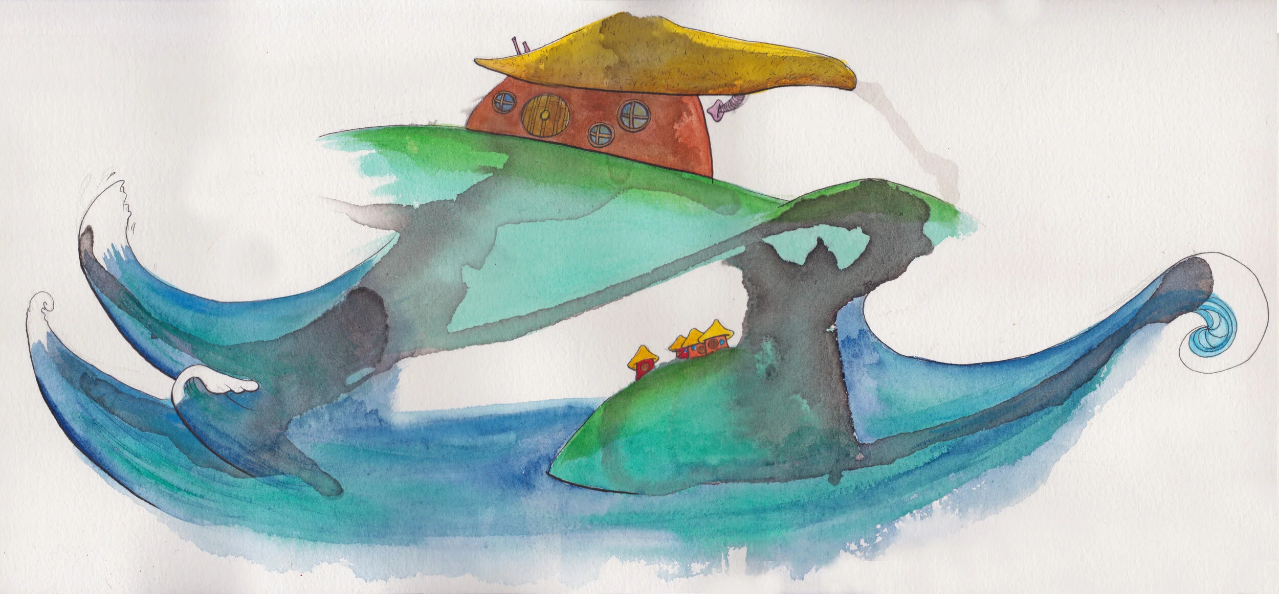  "Flow," watercolor, 2020 