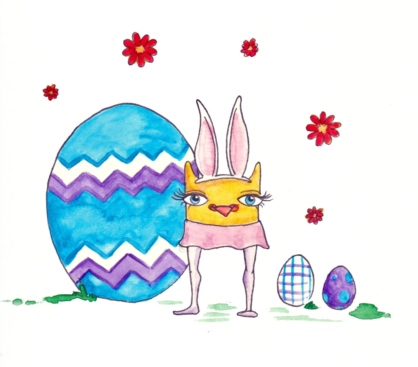  Watercolor, “Easter Egg Hunt” 2021 