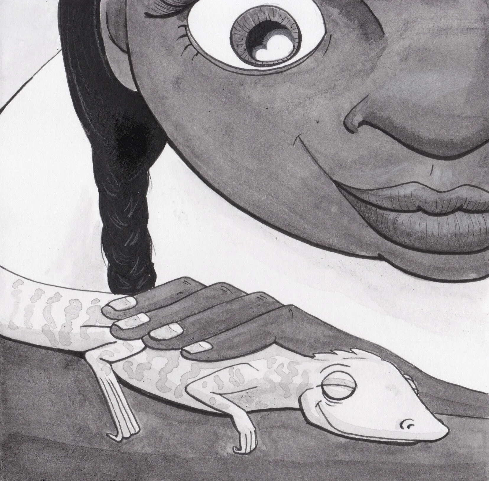  Ink painting, Inktober 2020 prompt “Buddy” 