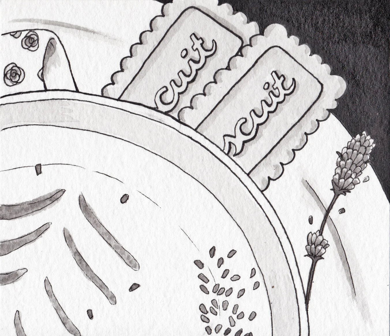  Ink wash painting, Inktober 2020 prompt “Fancy” 