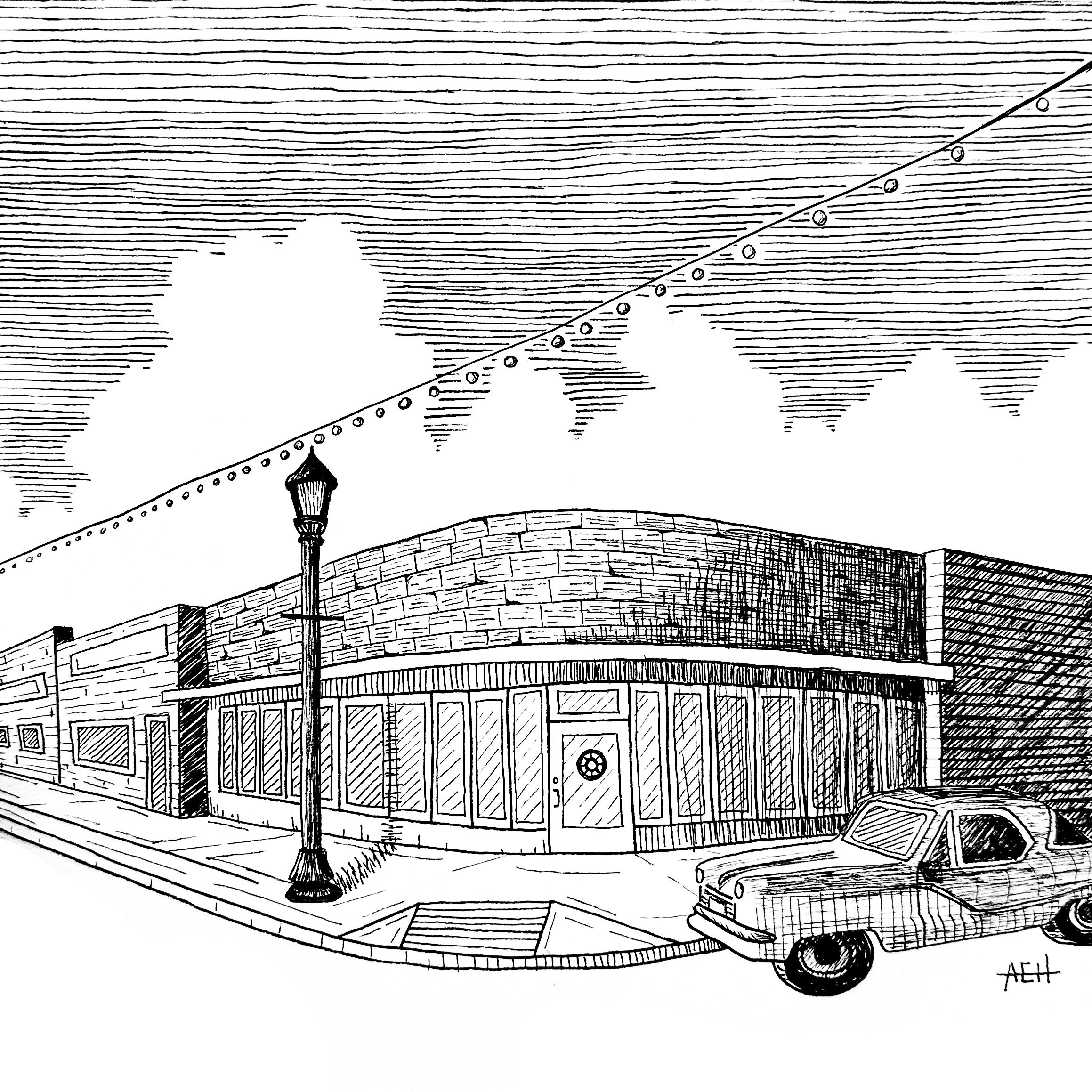 *PREORDER* Yuma Street Corner Ink Drawing Fine Art Print