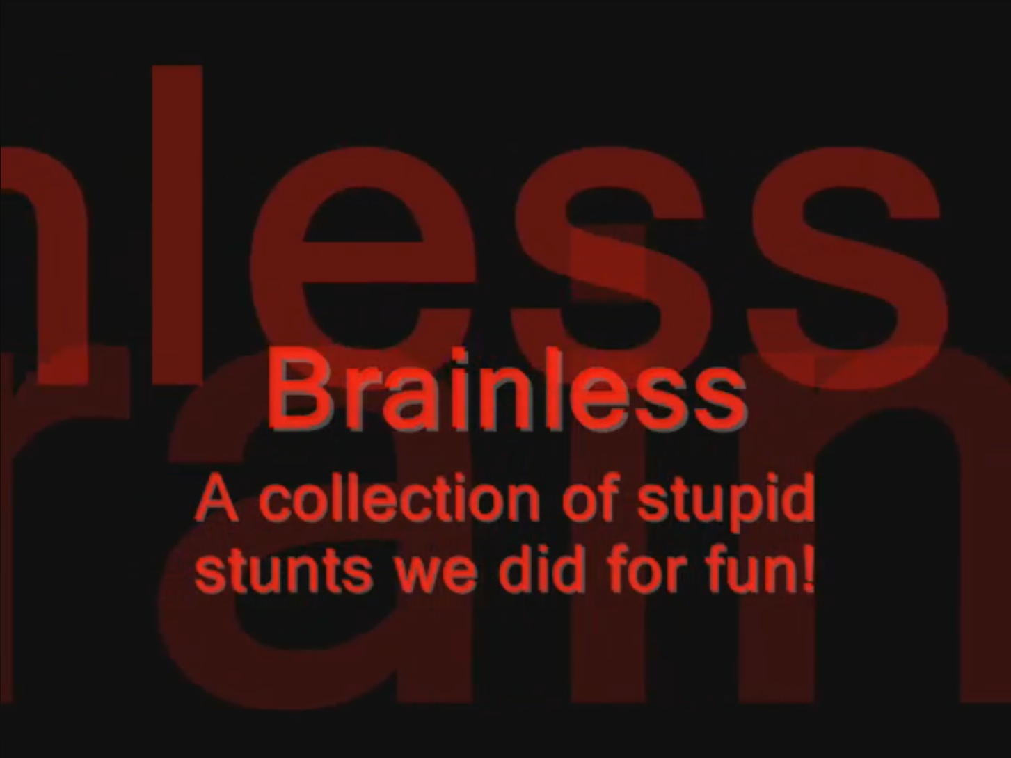 Like many young boys at this time, I was enamored with the Jackass series and wanted to create something similar. This was the longest running series on the channel.