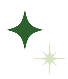 Two green and white stars graphic