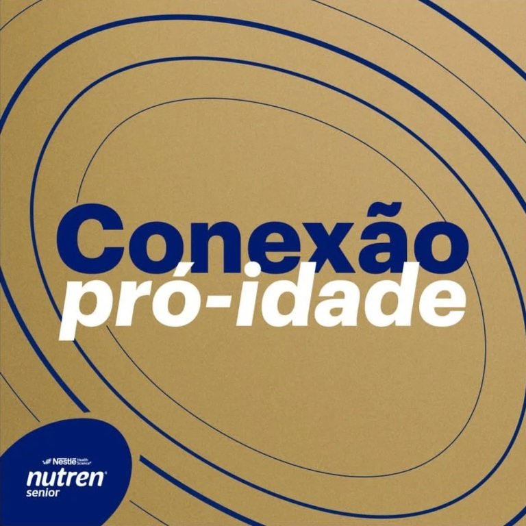 Capa de podcast videocast com o título 'Conexão pró-idade' da Nutren Senior Nestlé com foco na conexão com a terceira idade.