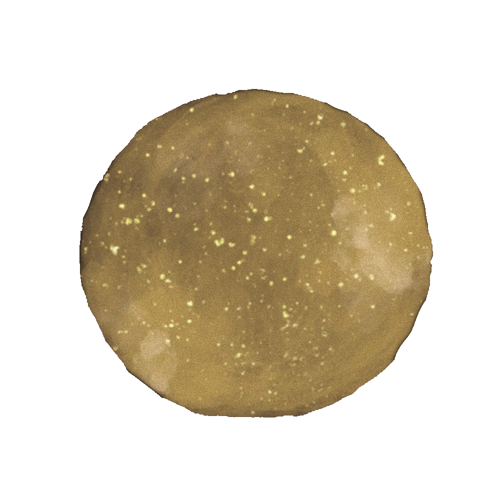 A golden-brown moon cookie with small sugar crystals on top.