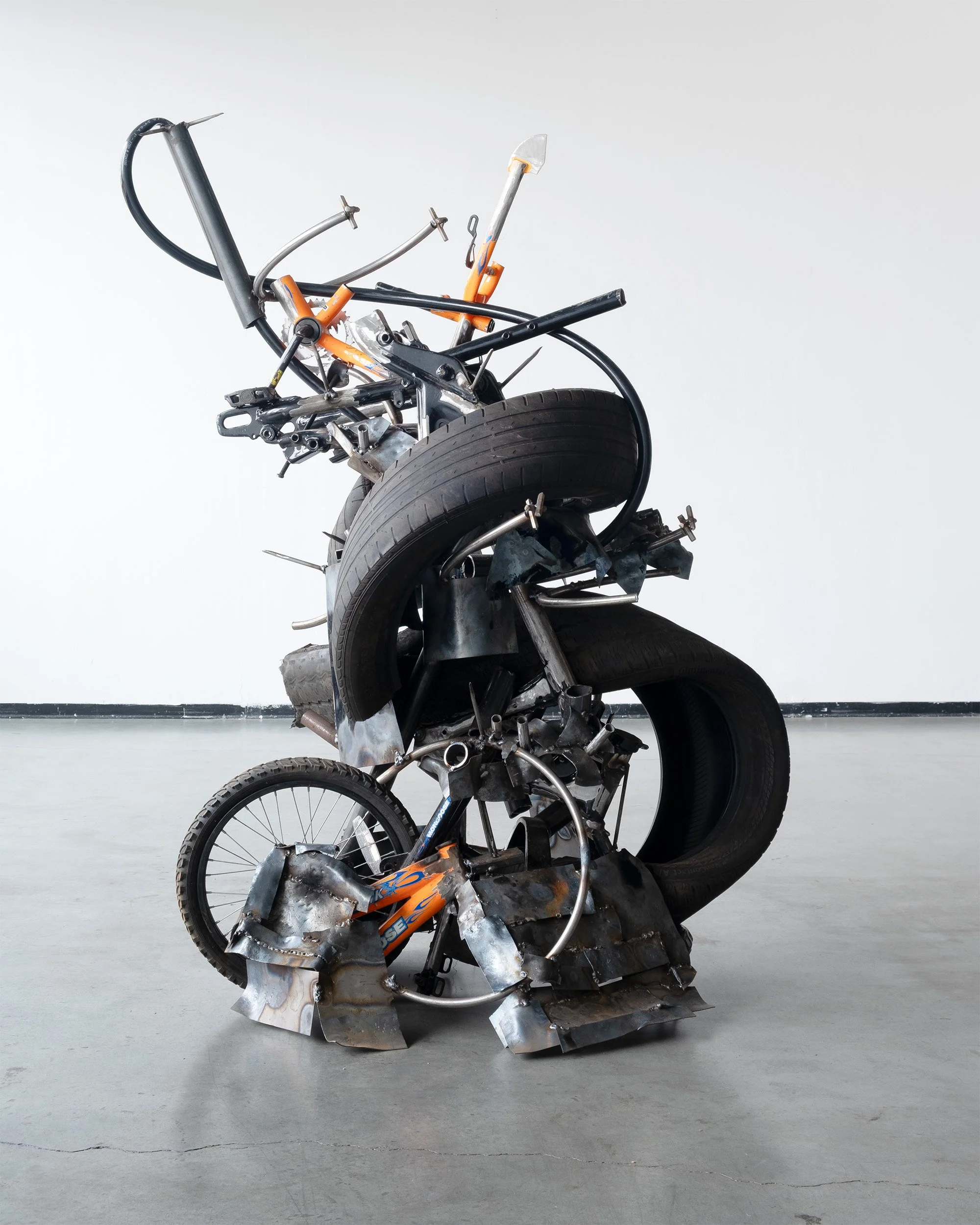 Mark Anthony Wilson Jr.
Interstate juju, 2026
Steel, rubber
57x40x65inches