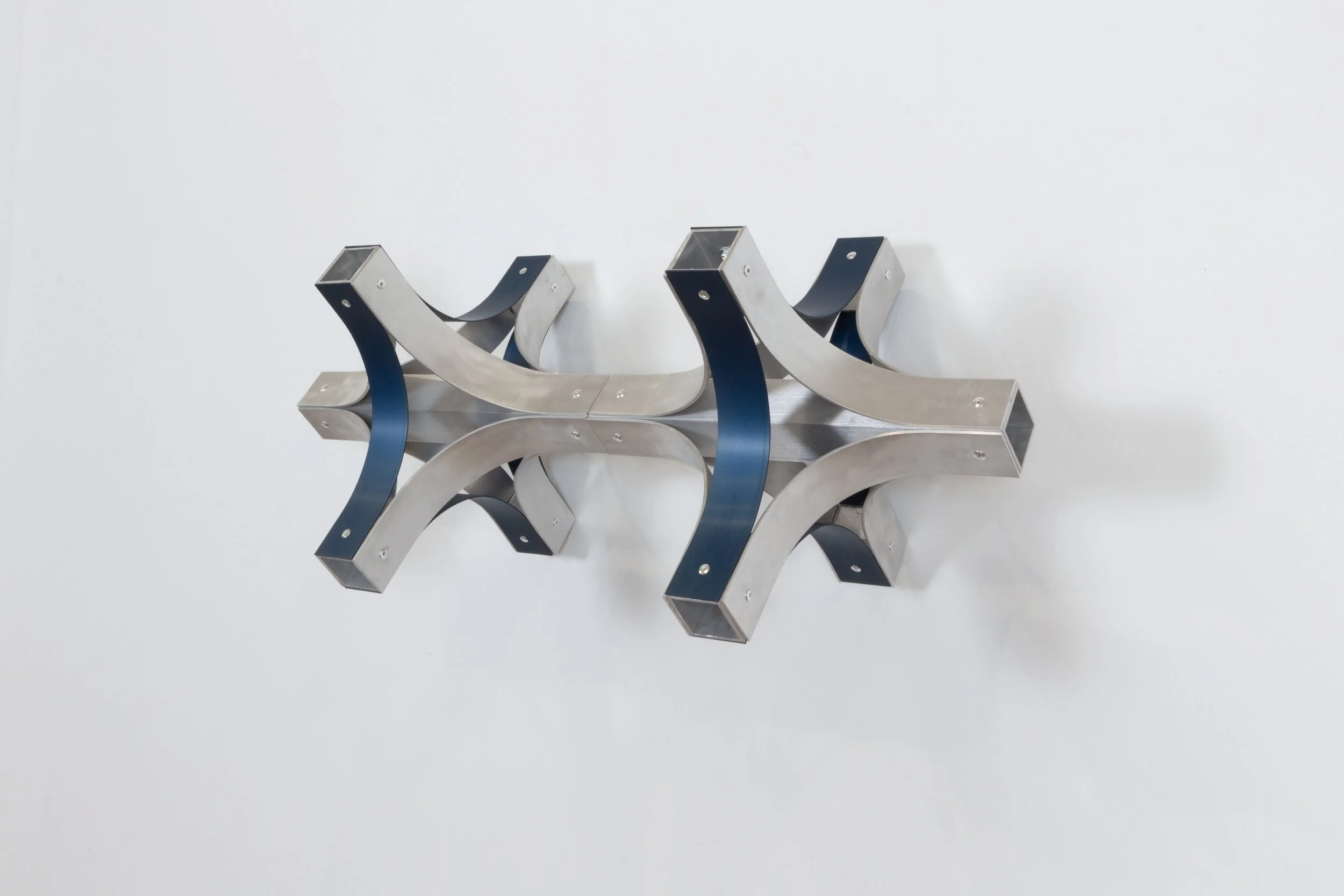 César López 
Structural Coupling, 2025
24x12x12in
Anodized Aluminum, Aluminum, Hardware