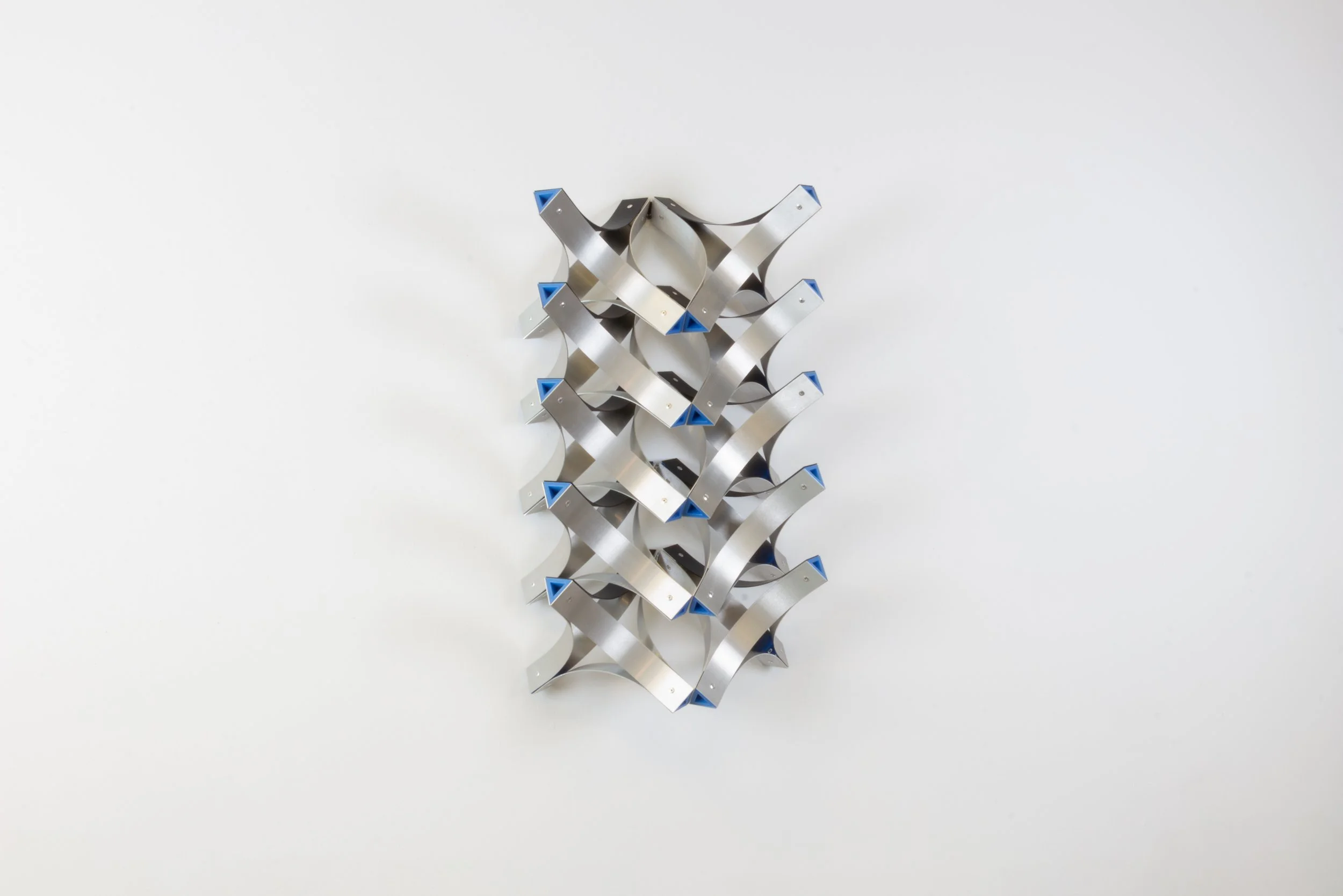 César López
Structural Form: Sequence, 2026
Aluminum, Anodized Aluminum, PLA Print, Hardware.
20x32x10 Inches