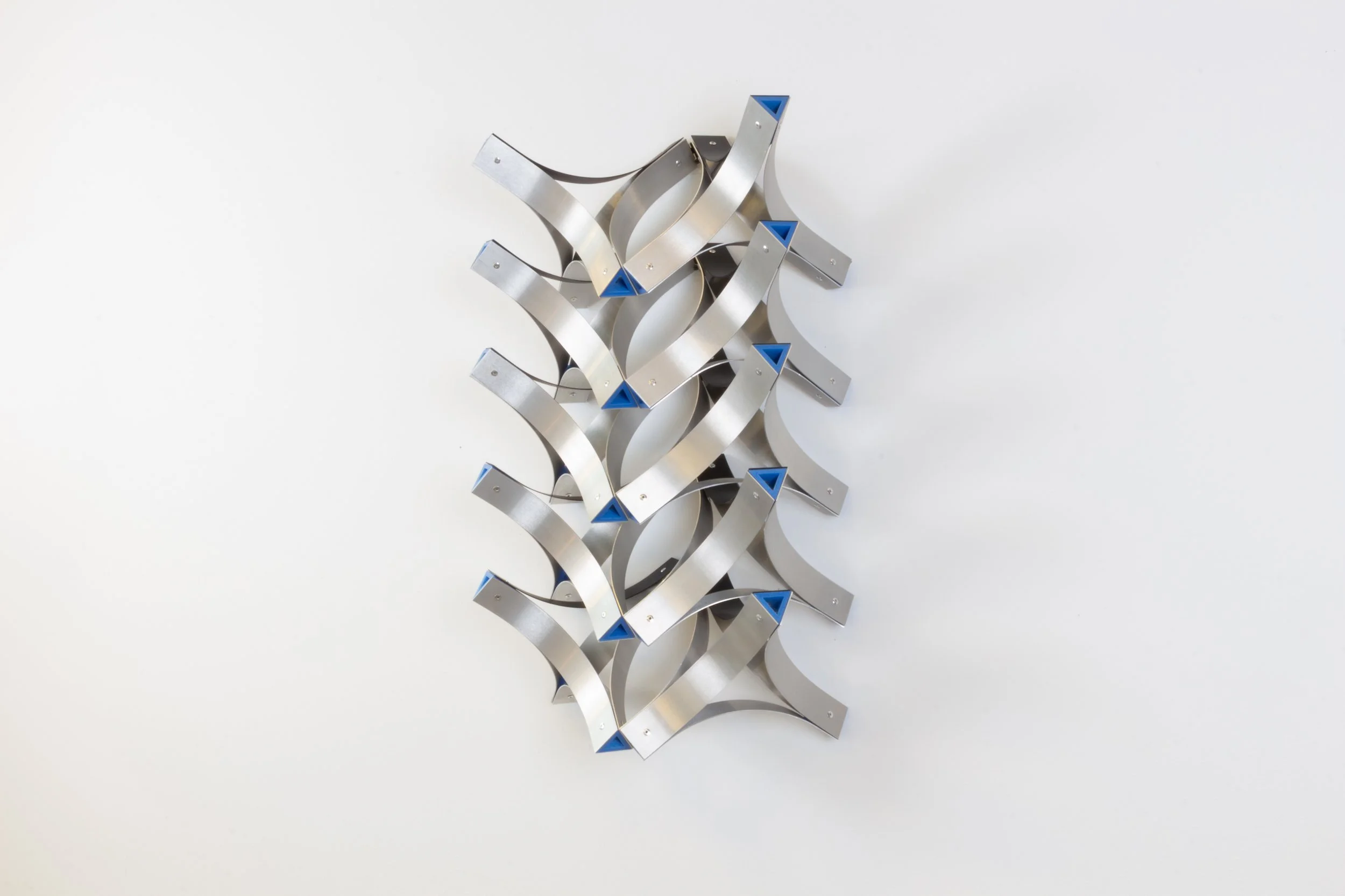 César López
Structural Form: Sequence, 2026
Aluminum, Anodized Aluminum, PLA Print, Hardware.
20x32x10 Inches