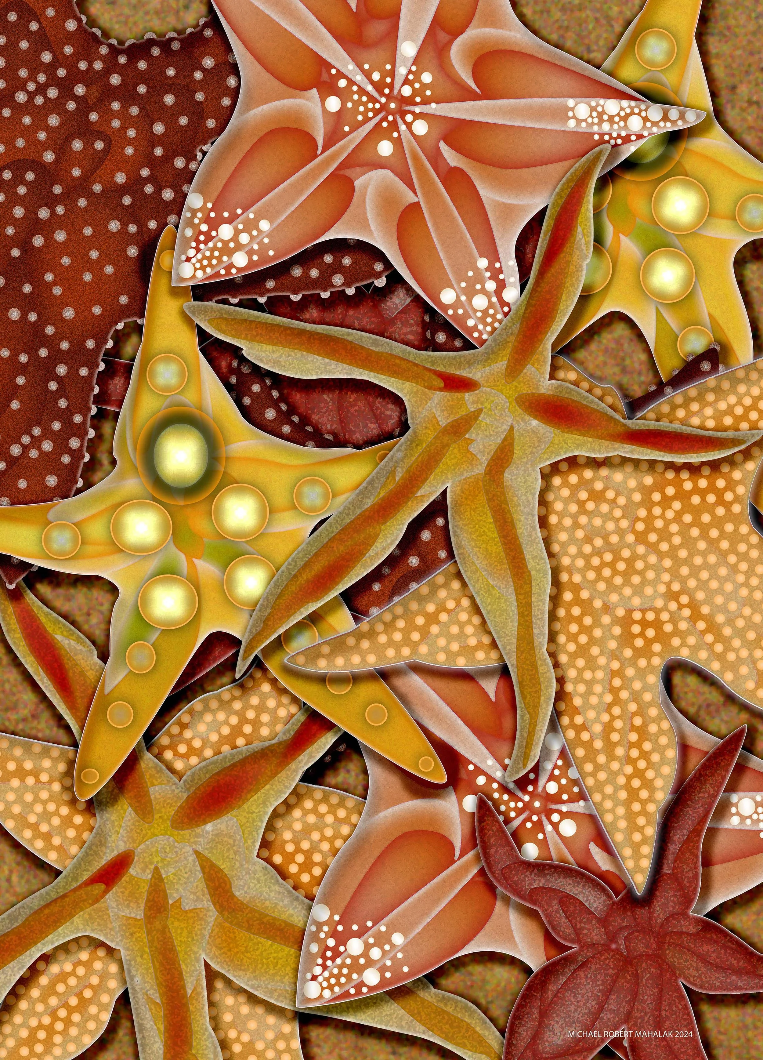 "The Star Fishes", Digital, 36" x 50", 2024